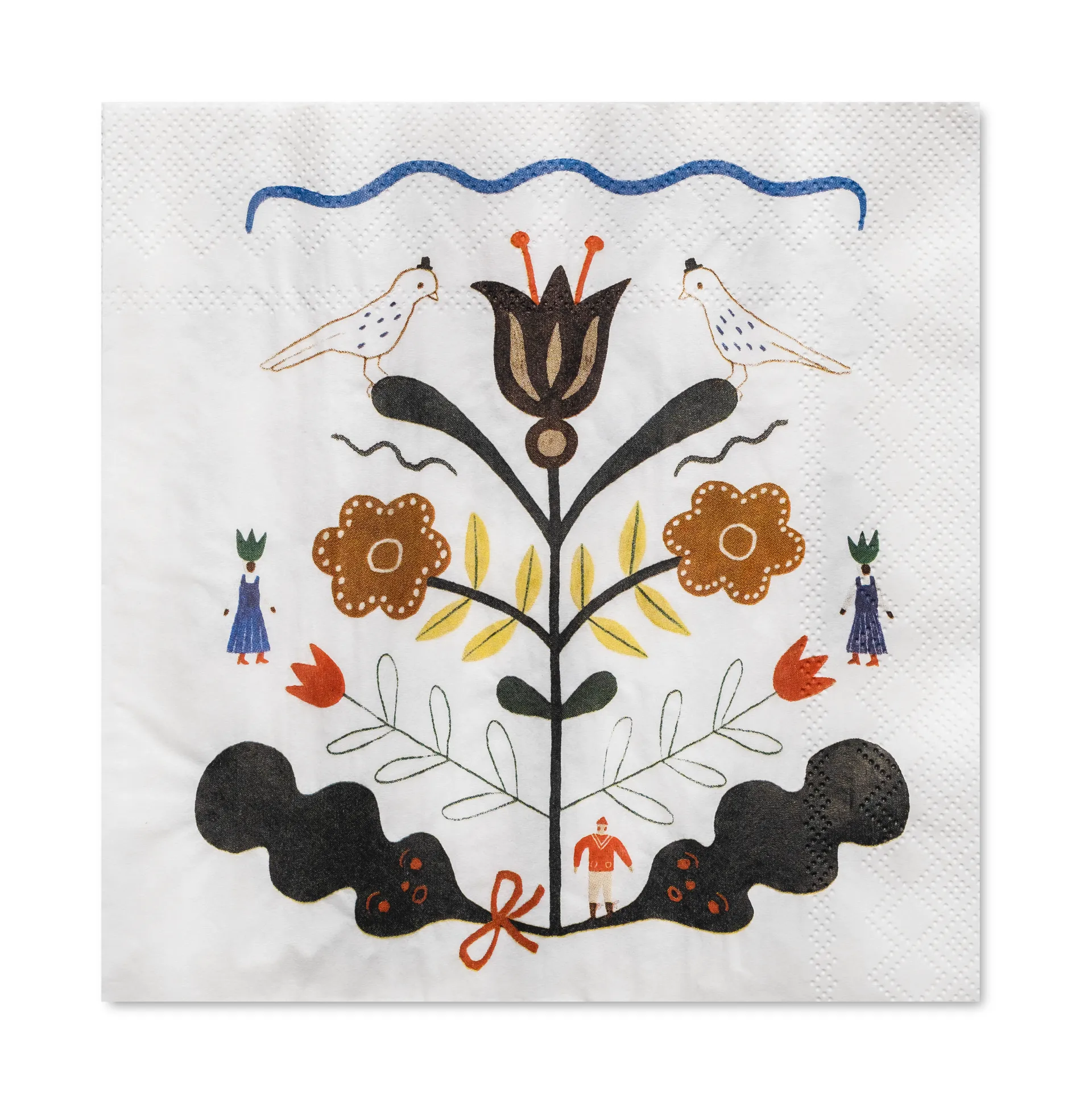 Kurbits Serviette 33x33cm 25er Pack, Weiß-multi Fine Little Day