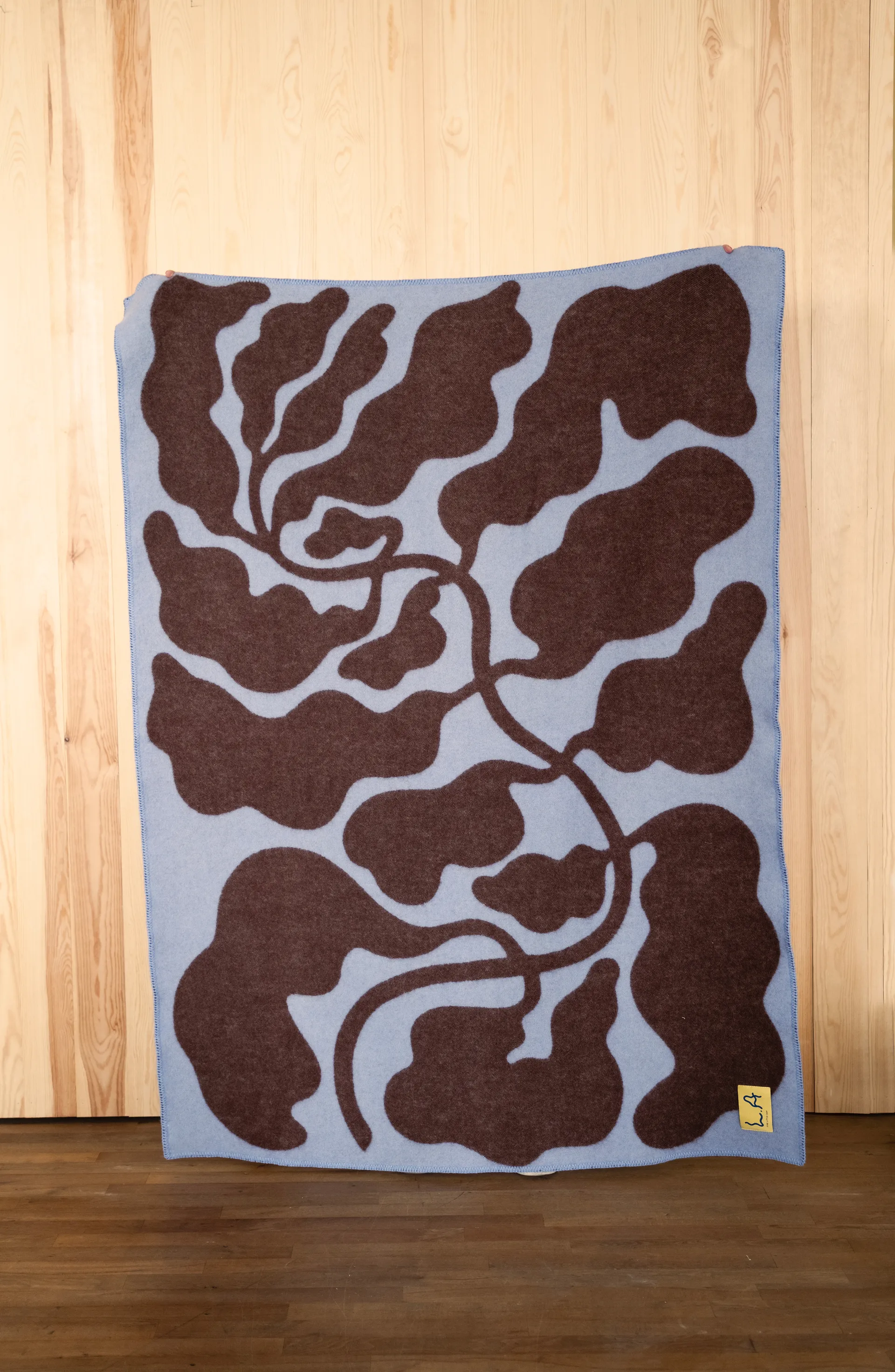 Leaves Decke 130x180 cm, Blue-brown Fine Little Day