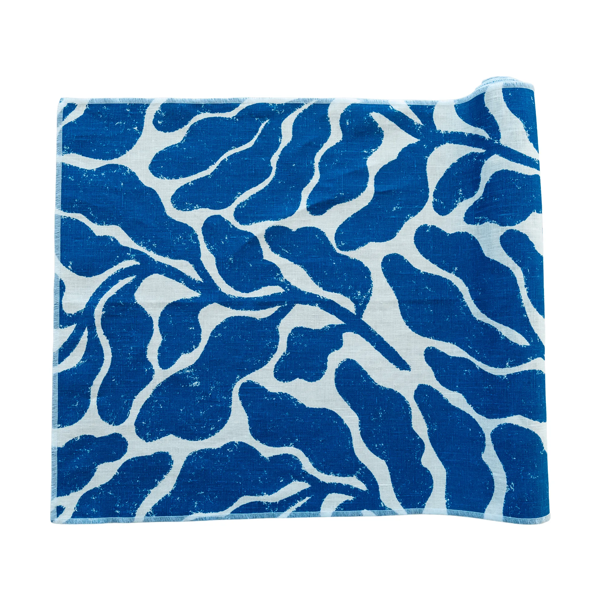 Leaves Läufer, Weiß-Blau, 47x180 cm Fine Little Day