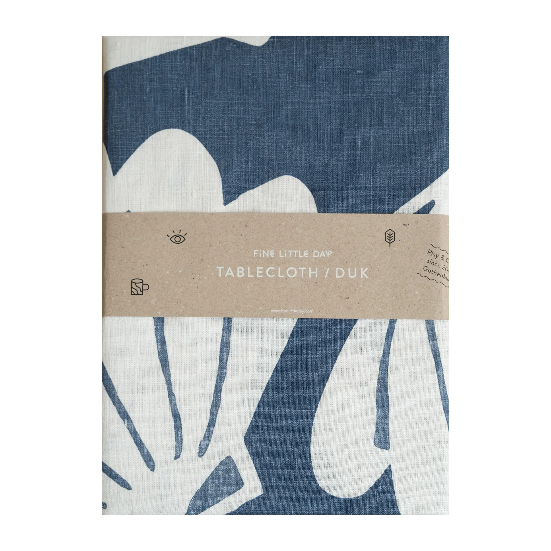 Muschel Tischtuch Leinen 149 x 250cm, Blau Fine Little Day