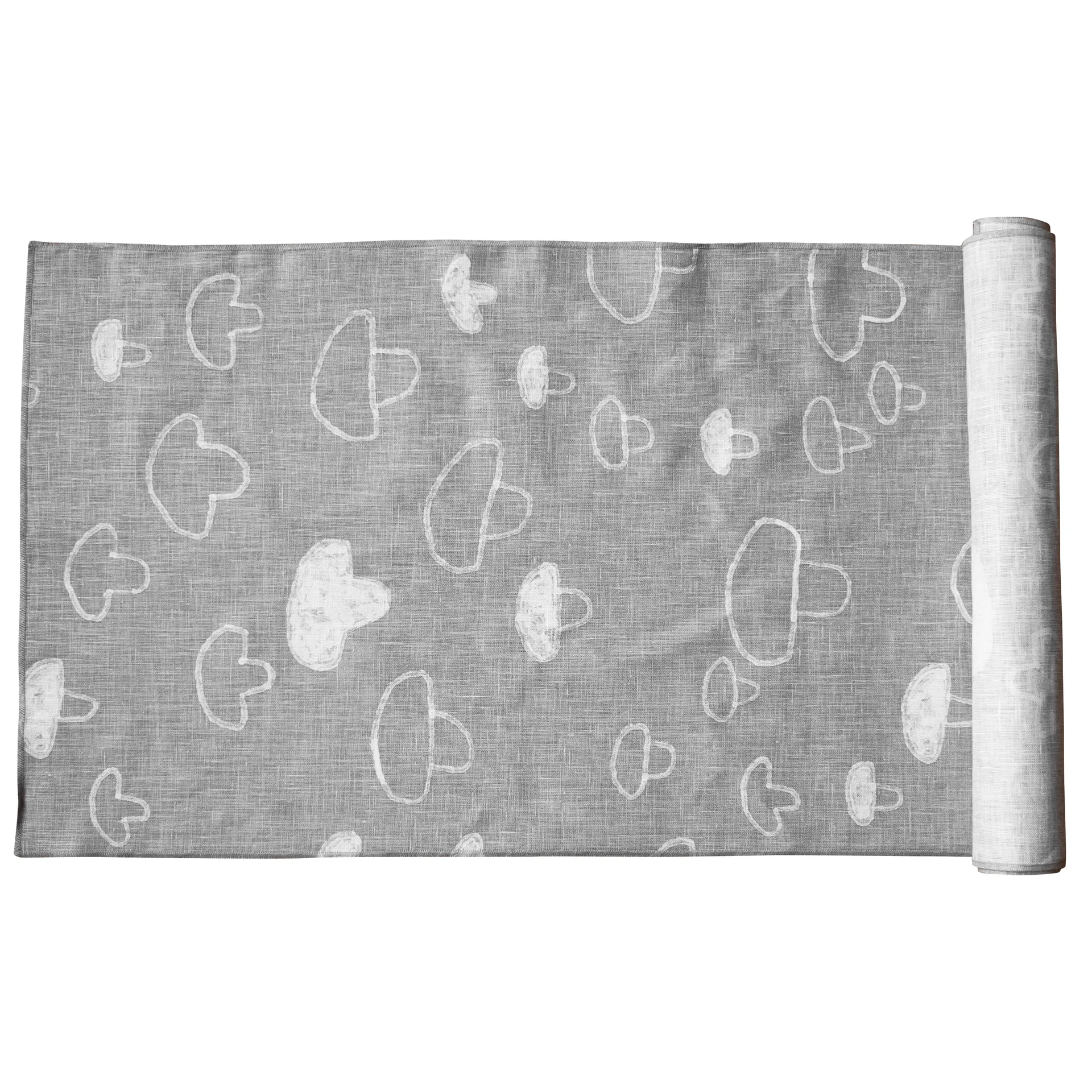 Mushroom Tischläufer Leinen, Grau Fine Little Day
