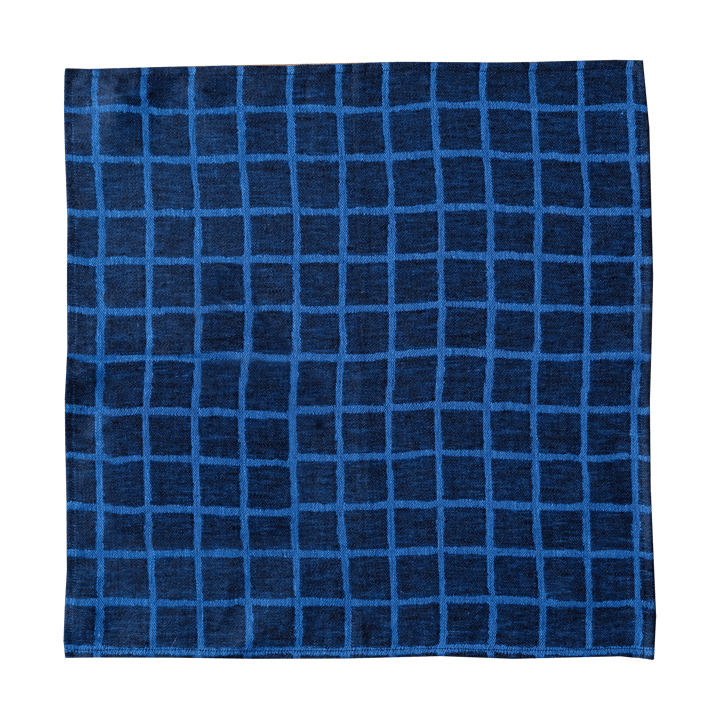 Rutig Jacquard gewebte Serviette 2er Pack - Blue-black - Fine Little Day