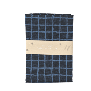 Rutig Jacquard gewebtes Tischtuch 147 x 147cm - Blue-black - Fine Little Day