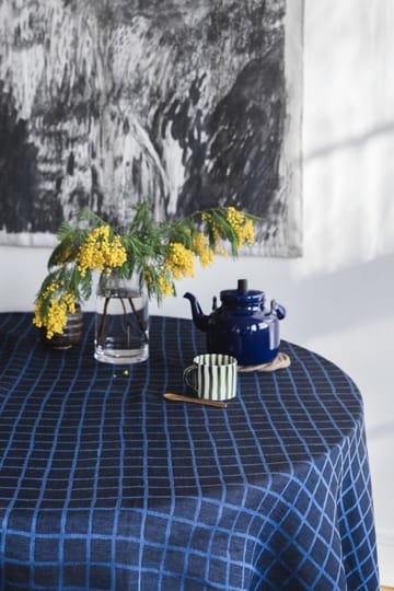 Rutig Jacquard gewebtes Tischtuch 147 x 250cm - Blue-black - Fine Little Day