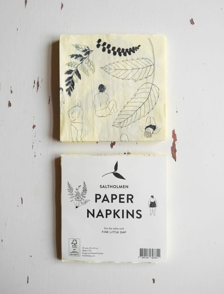 Saltholmen Serviette 25er Pack, Gelb-grau Fine Little Day
