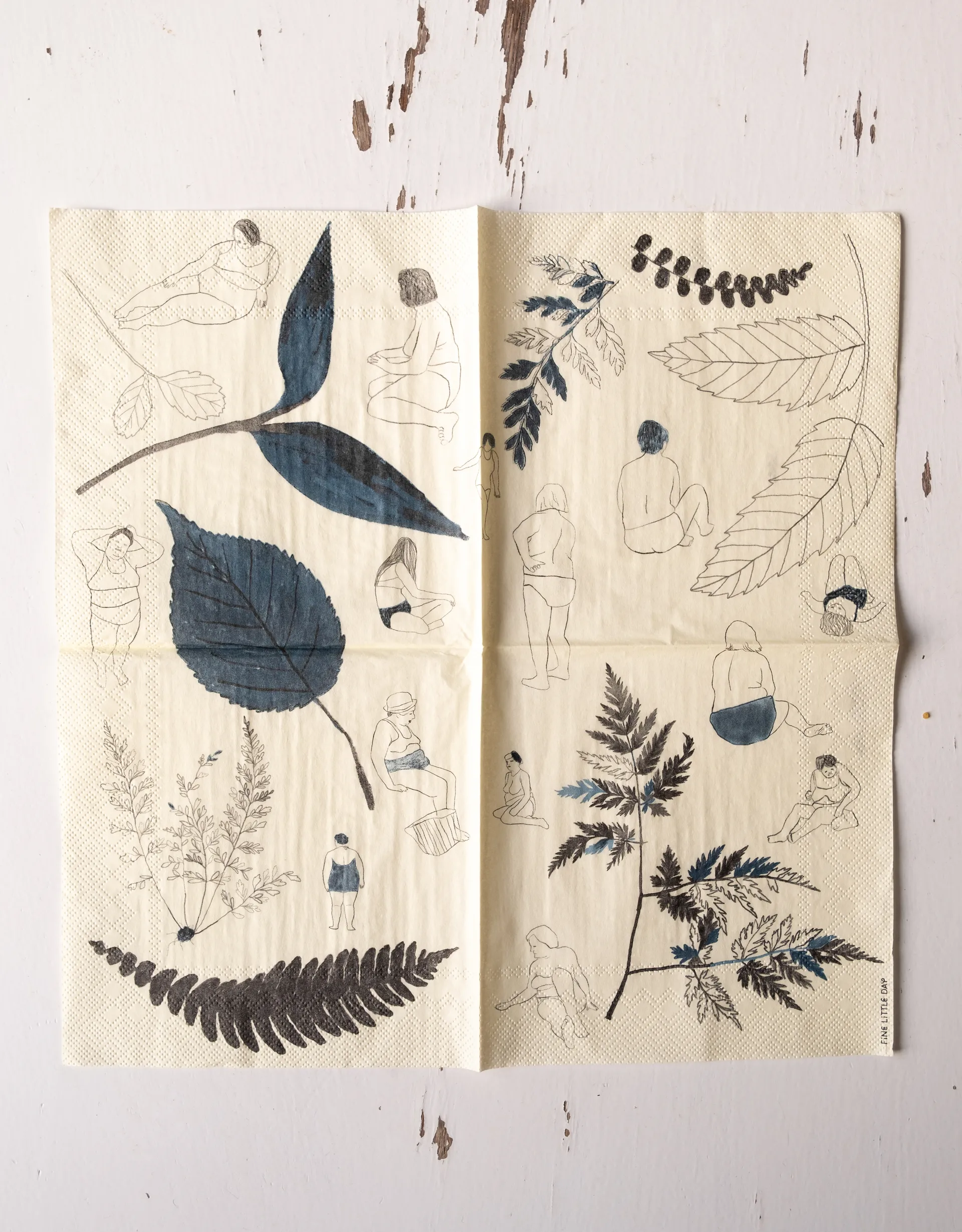 Saltholmen Serviette 25er Pack, Gelb-grau Fine Little Day