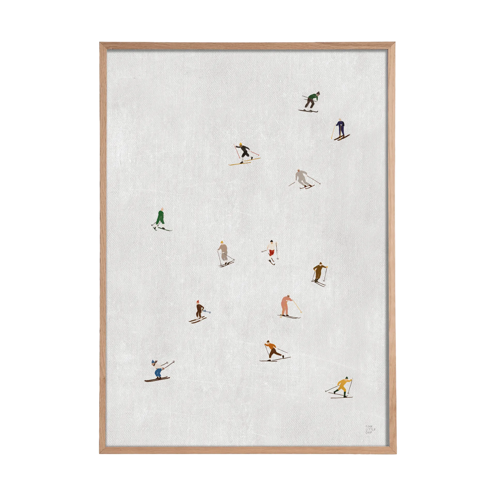 Skiers Poster 50 x 70cm, Hellgrau Fine Little Day