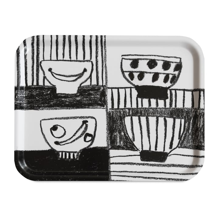 Stilleben Tablett 33 x 43cm, Schwarz-weiß Fine Little Day