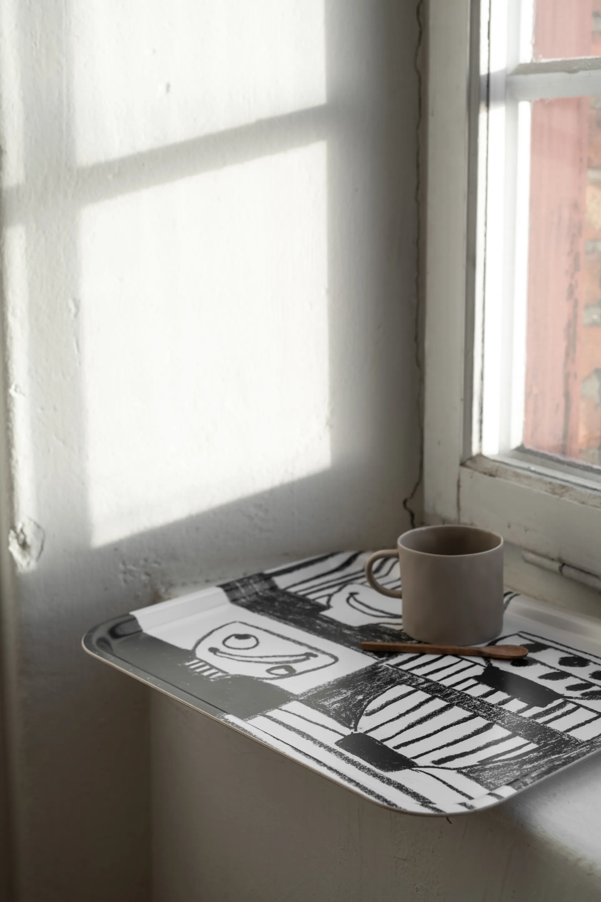 Stilleben Tablett 33 x 43cm, Schwarz-weiß Fine Little Day