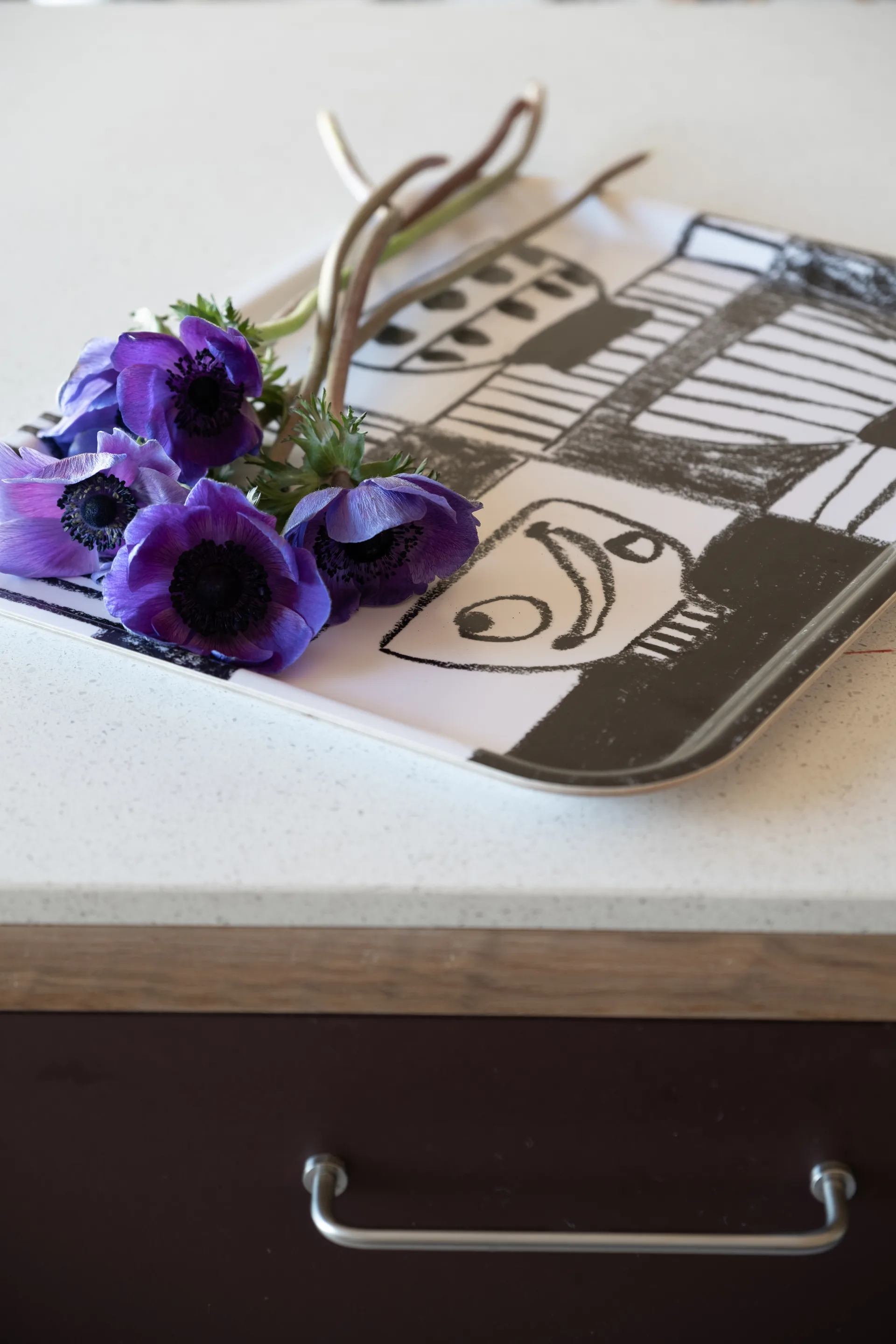 Stilleben Tablett 33 x 43cm, Schwarz-weiß Fine Little Day