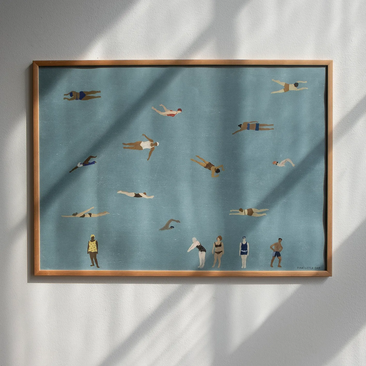Swimmers Poster, Blue, 50 x 70cm Fine Little Day