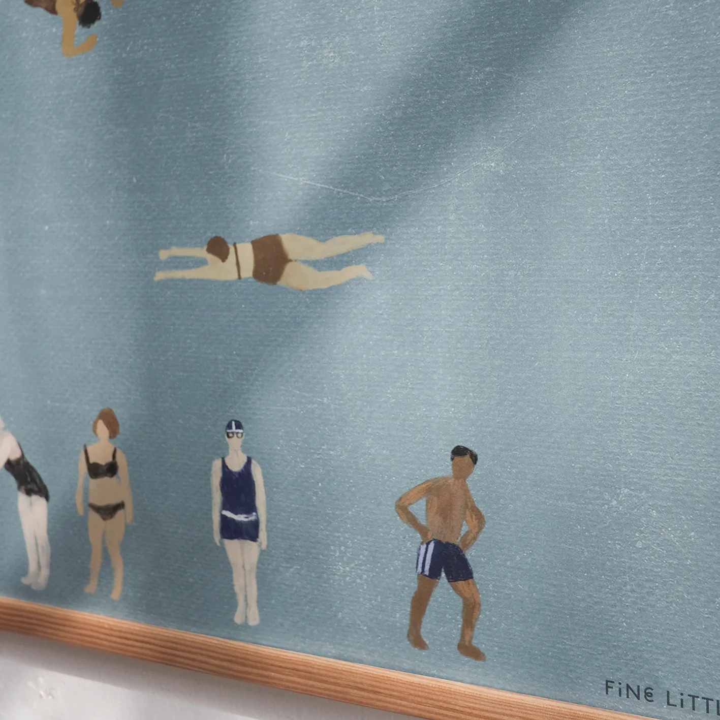 Swimmers Poster, Blue, 50 x 70cm Fine Little Day