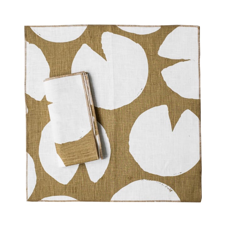 Water lilies Leinenserviette 2er Pack - Mustard (gelb) - Fine Little Day