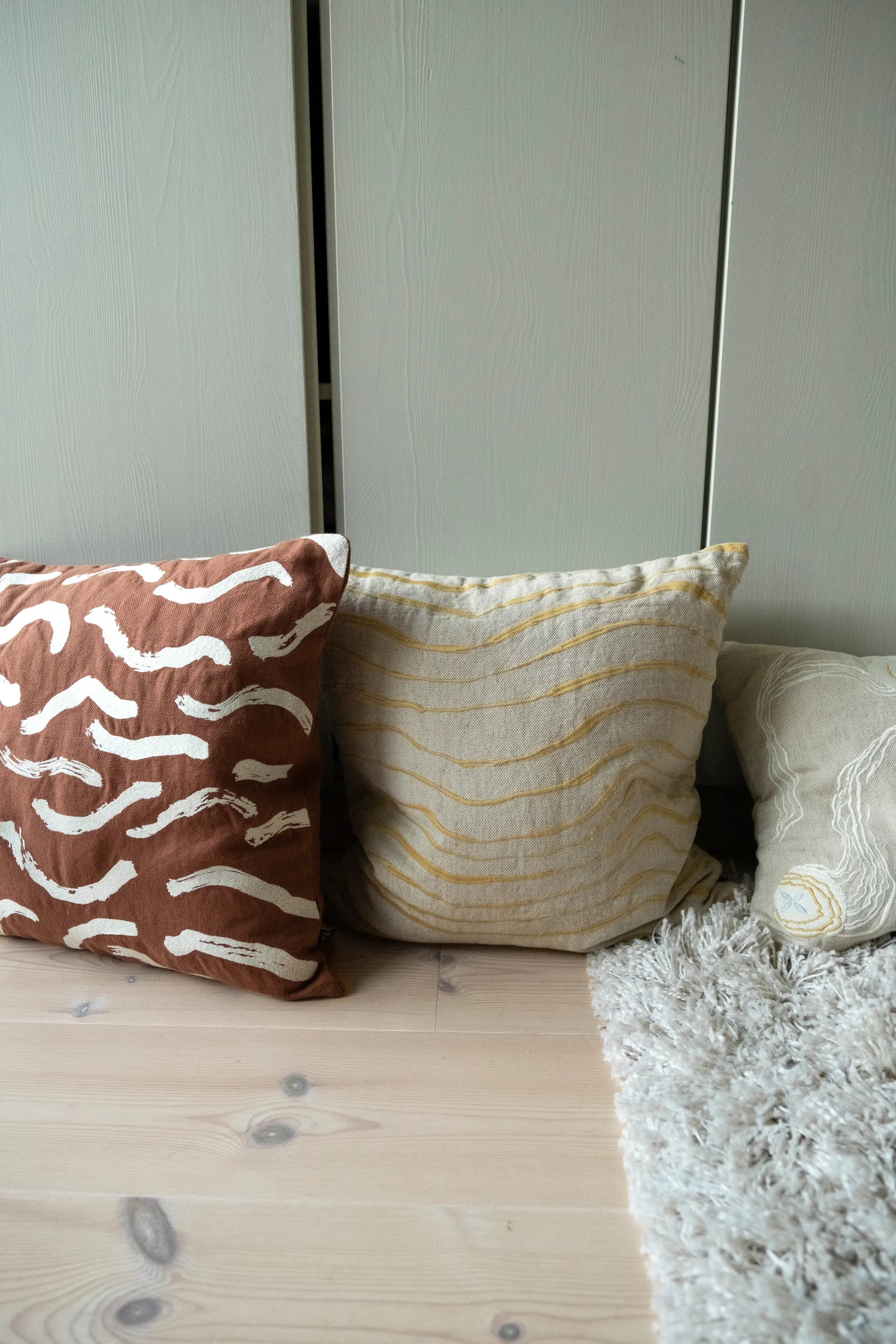 Welle Kissenbezug 48 x 48cm, Gelb Fine Little Day