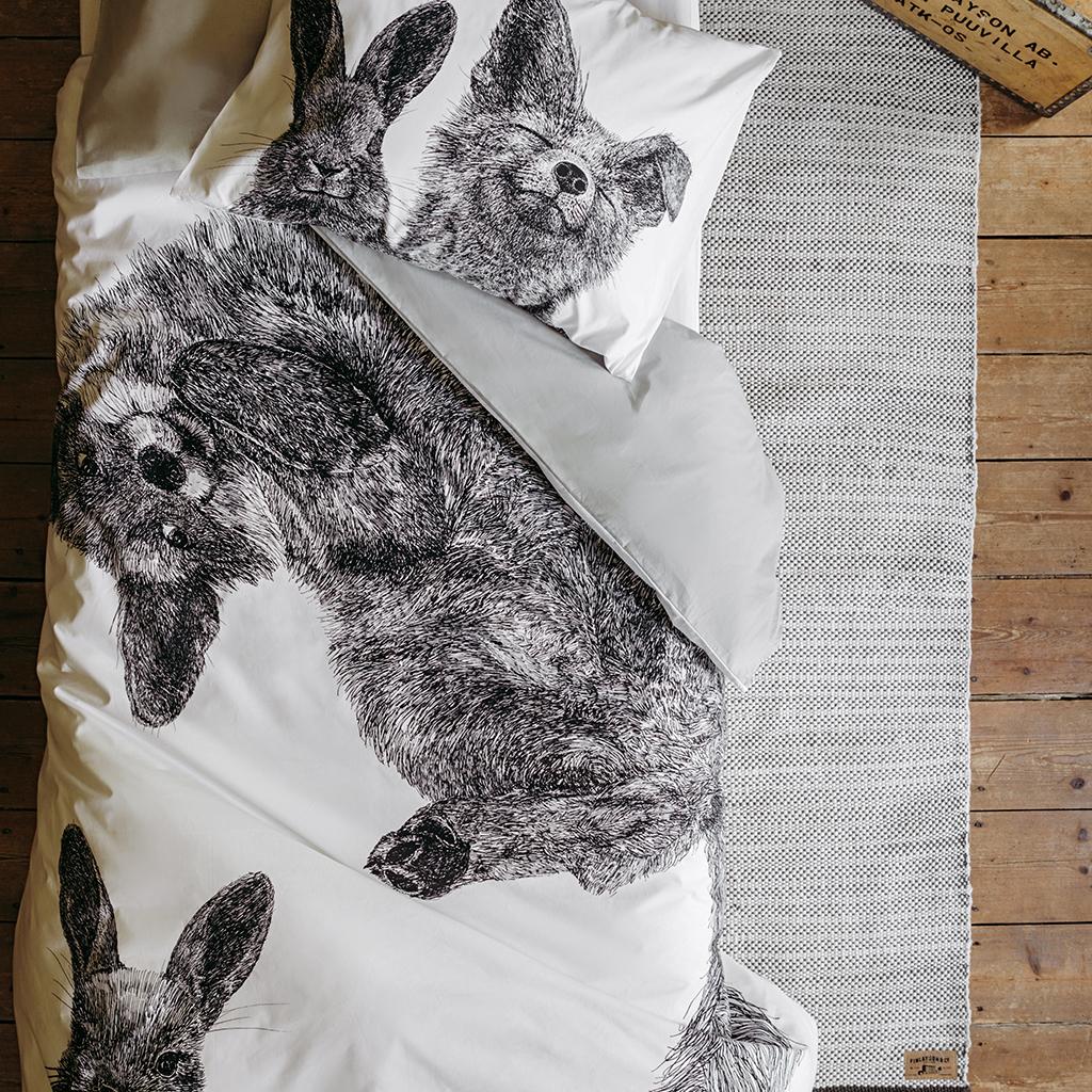 Villipedot Bettwäsche, Schwarz-weiß Finlayson