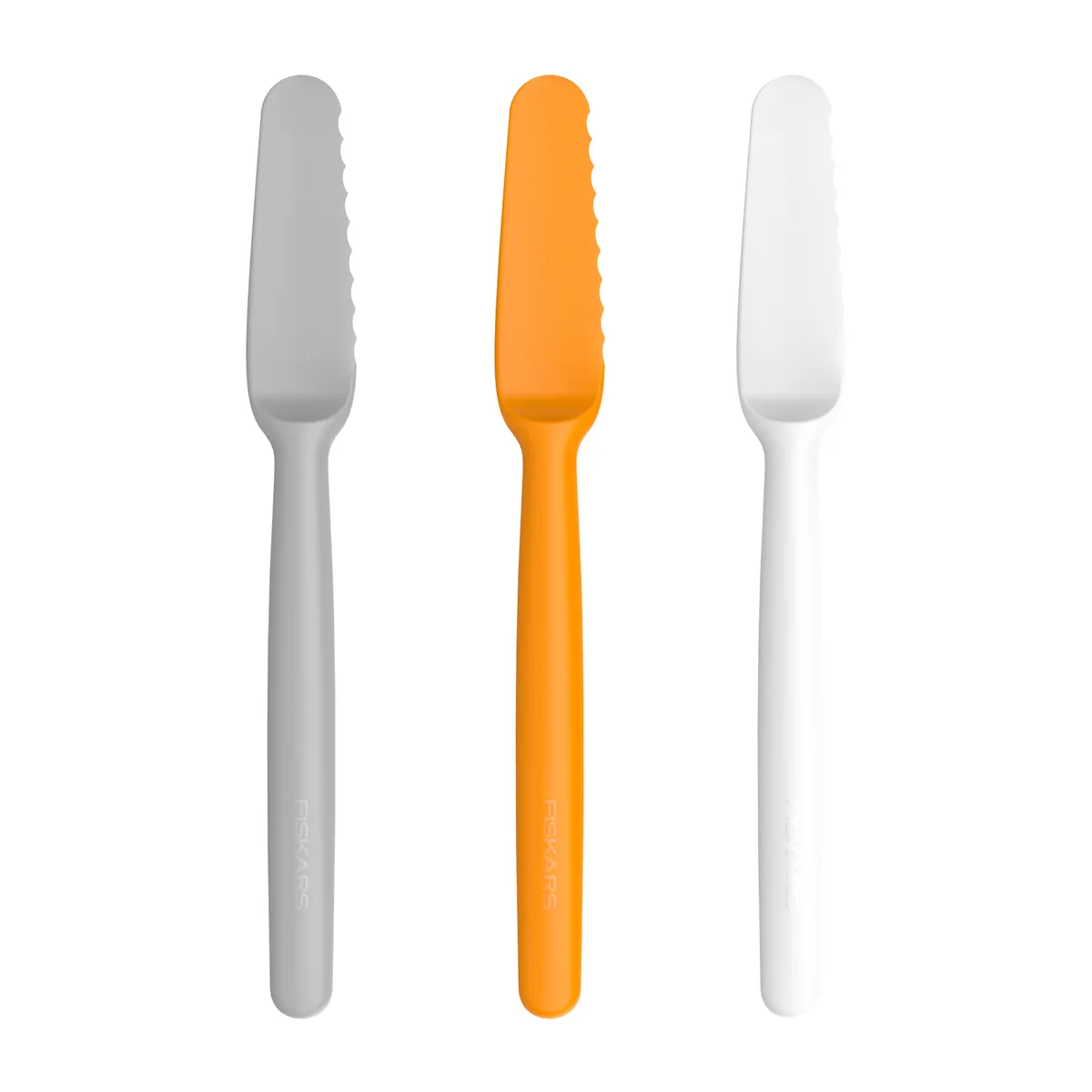 Fiskars Functional Form Buttermesser 3er Pack Grau-orange-weiß