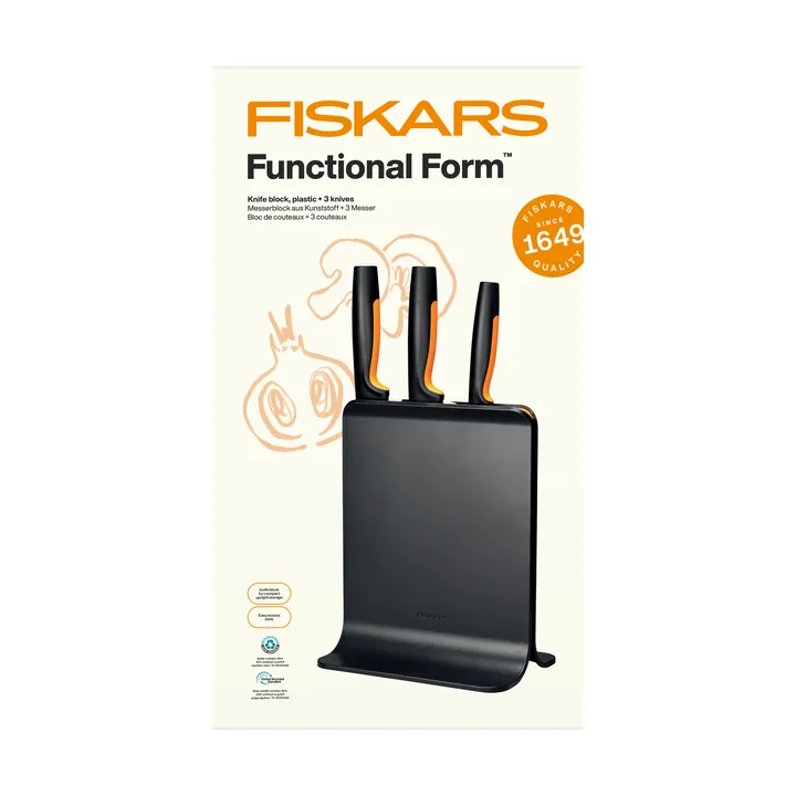 Functional Form Messer-Set mit Messerblock - Kunststoff, 4-teilig - Fiskars