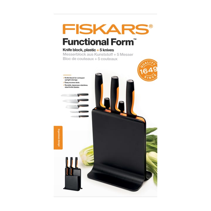 Functional Form Messerblock aus Plastik mit 5 Messern - 6 Teile - Fiskars