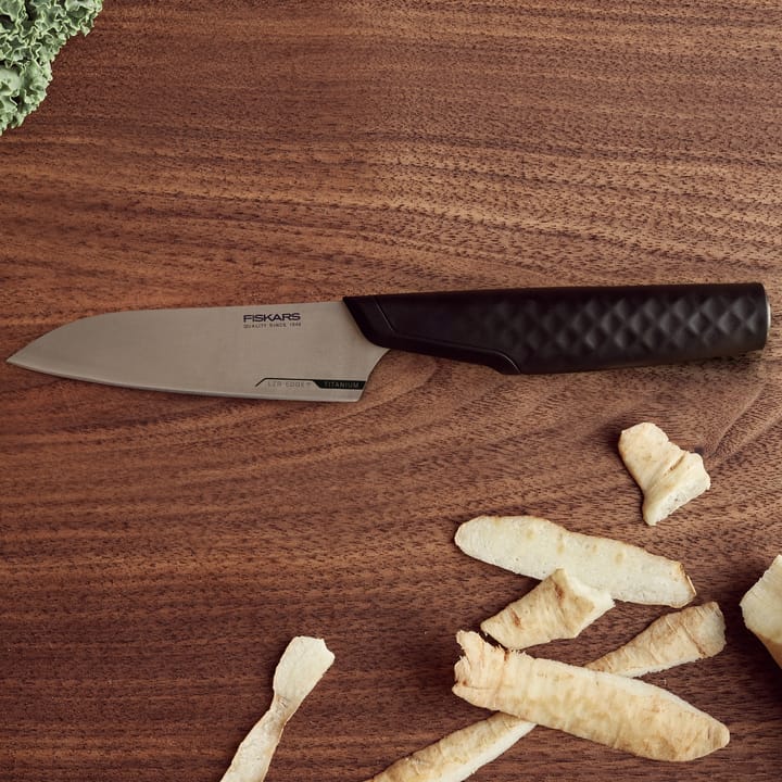 Titanium Gemüsemesser 10cm, Schwarz Fiskars