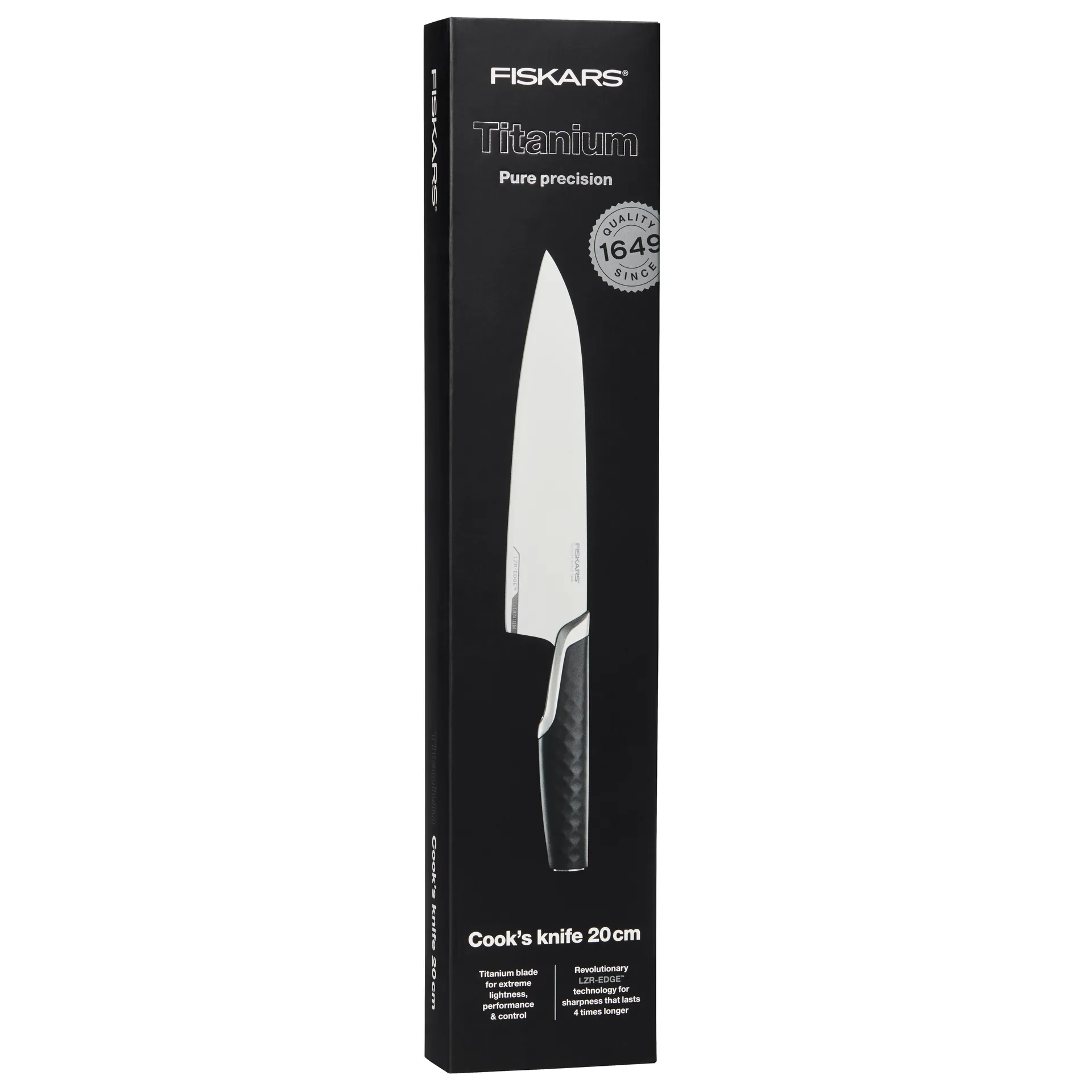 Titanium Kochmesser 20cm, Schwarz Fiskars