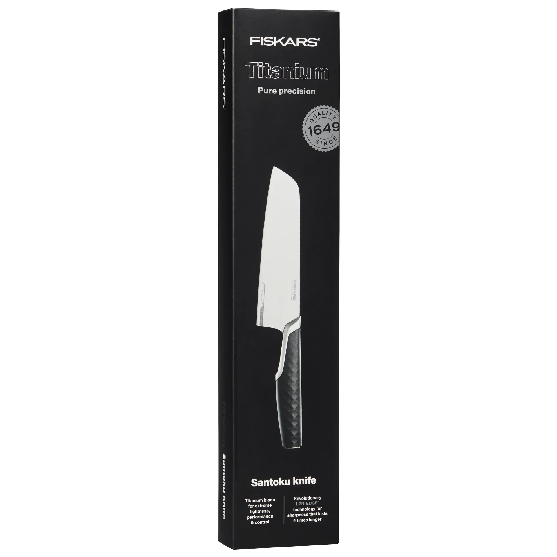 Titanium Santoku-Messer 16cm, Schwarz Fiskars