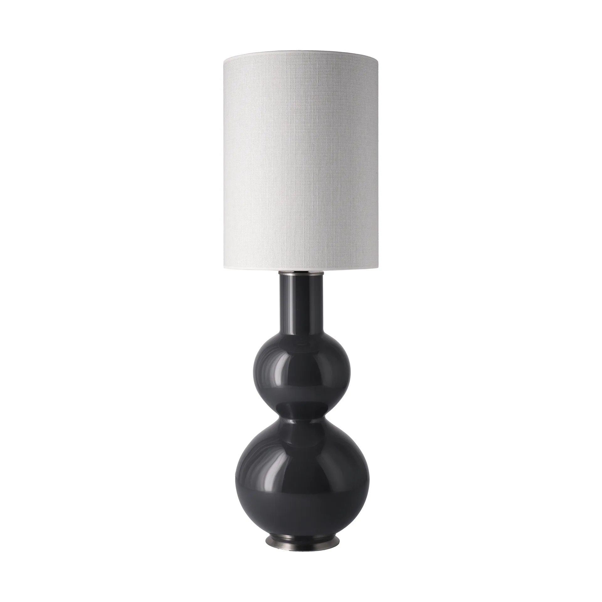 Augusta Tischleuchte grauer Lampenfuß, Babel Beige L Flavia Lamps