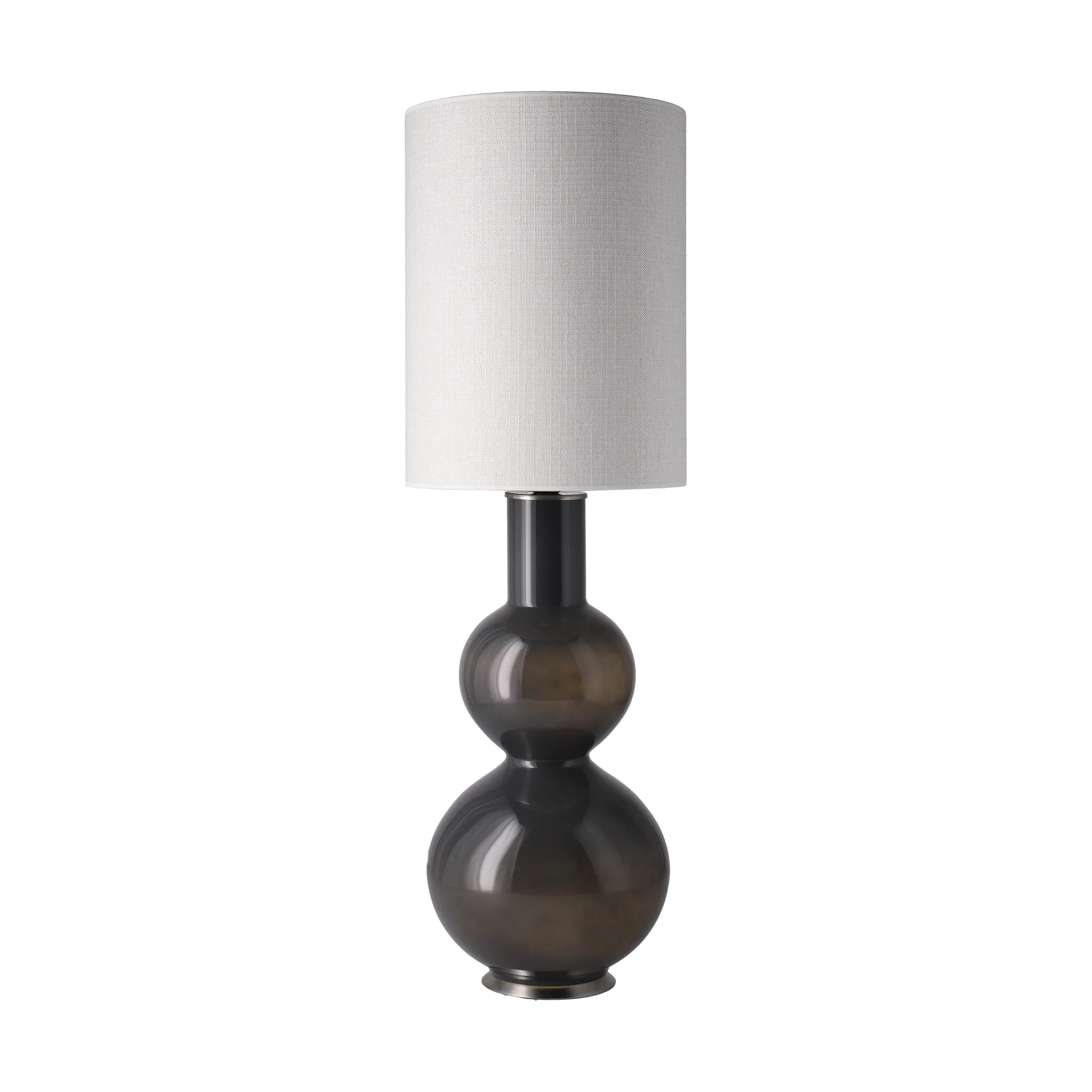 Augusta Tischleuchte grauer Lampenfuß, Babel Beige L Flavia Lamps
