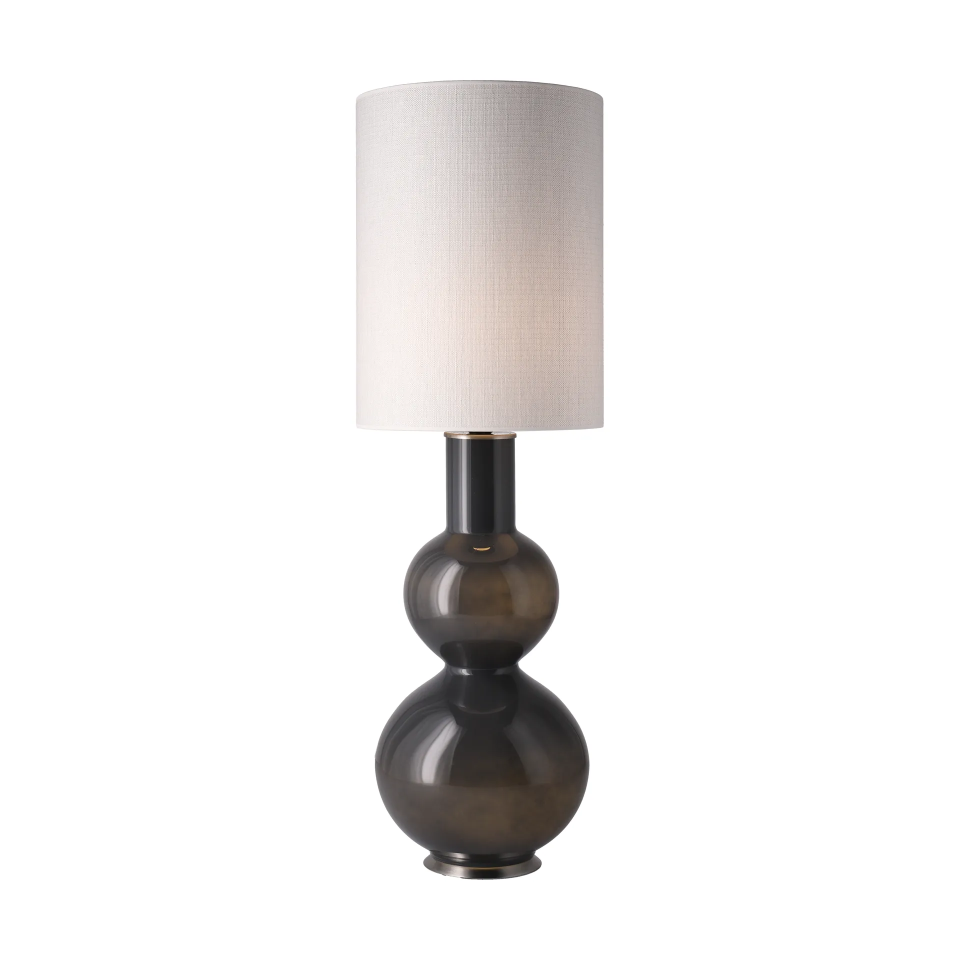 Augusta Tischleuchte grauer Lampenfuß, Babel Beige L Flavia Lamps