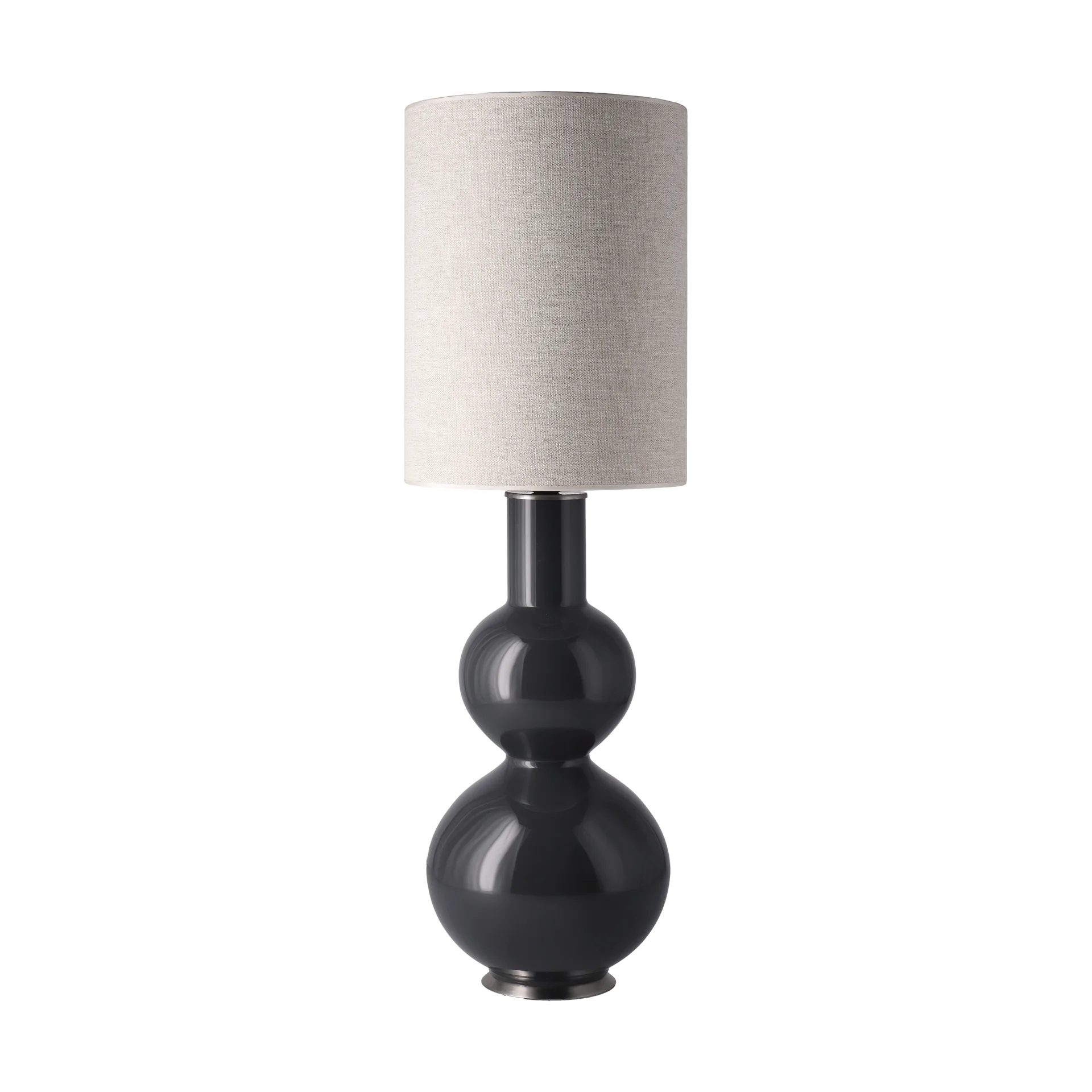 Augusta Tischleuchte grauer Lampenfuß, London Beige L Flavia Lamps