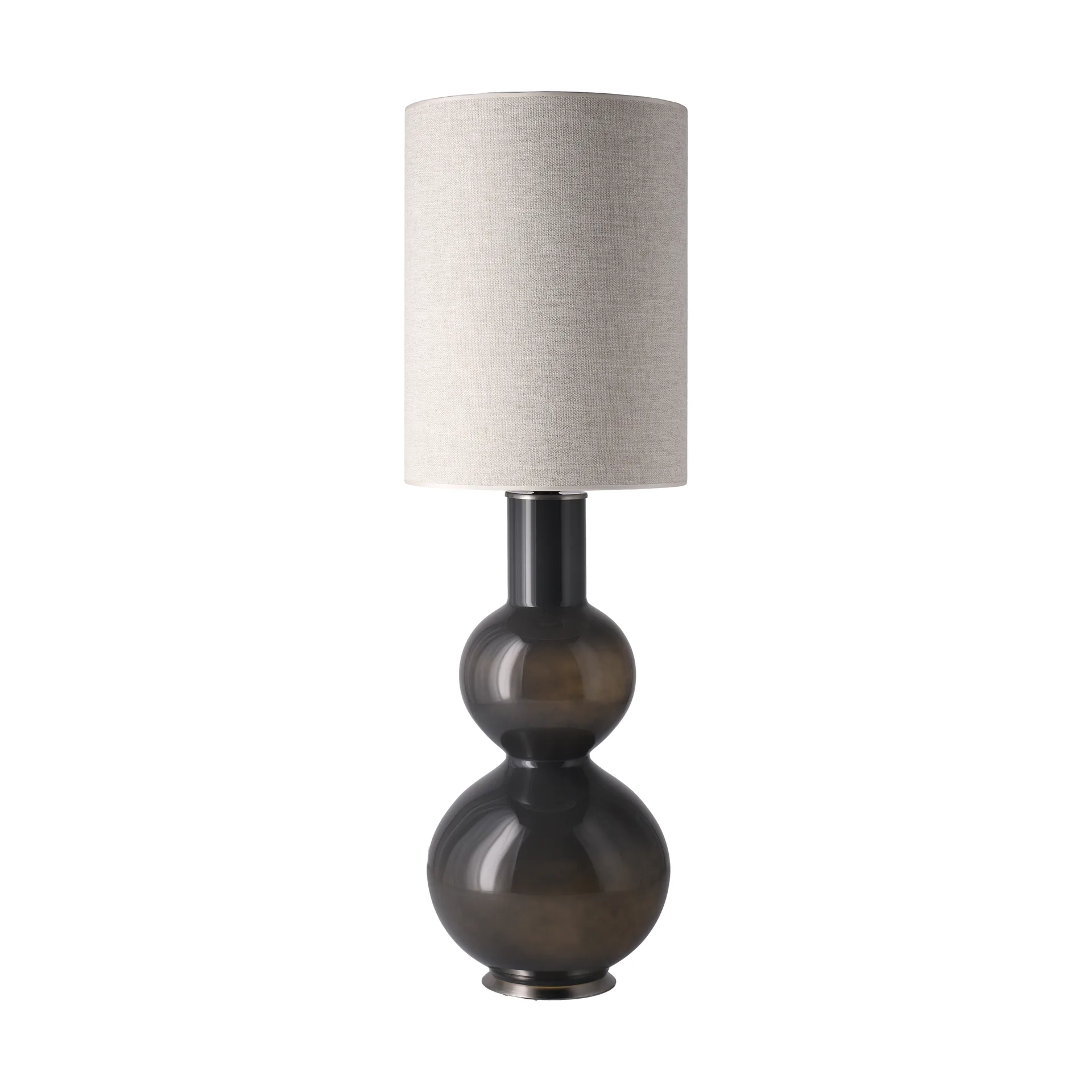 Augusta Tischleuchte grauer Lampenfuß, London Beige L Flavia Lamps