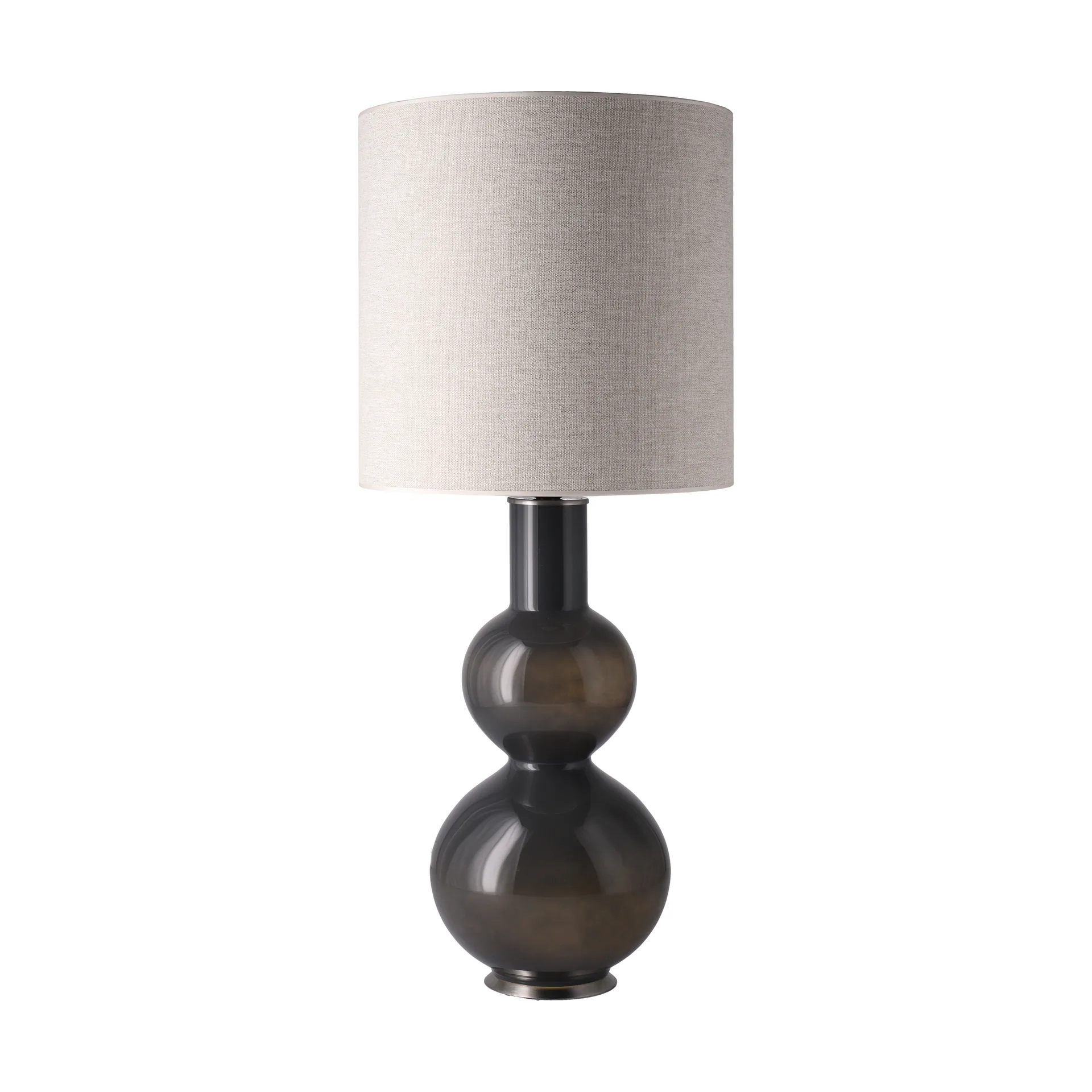 Augusta Tischleuchte grauer Lampenfuß, London Beige M Flavia Lamps