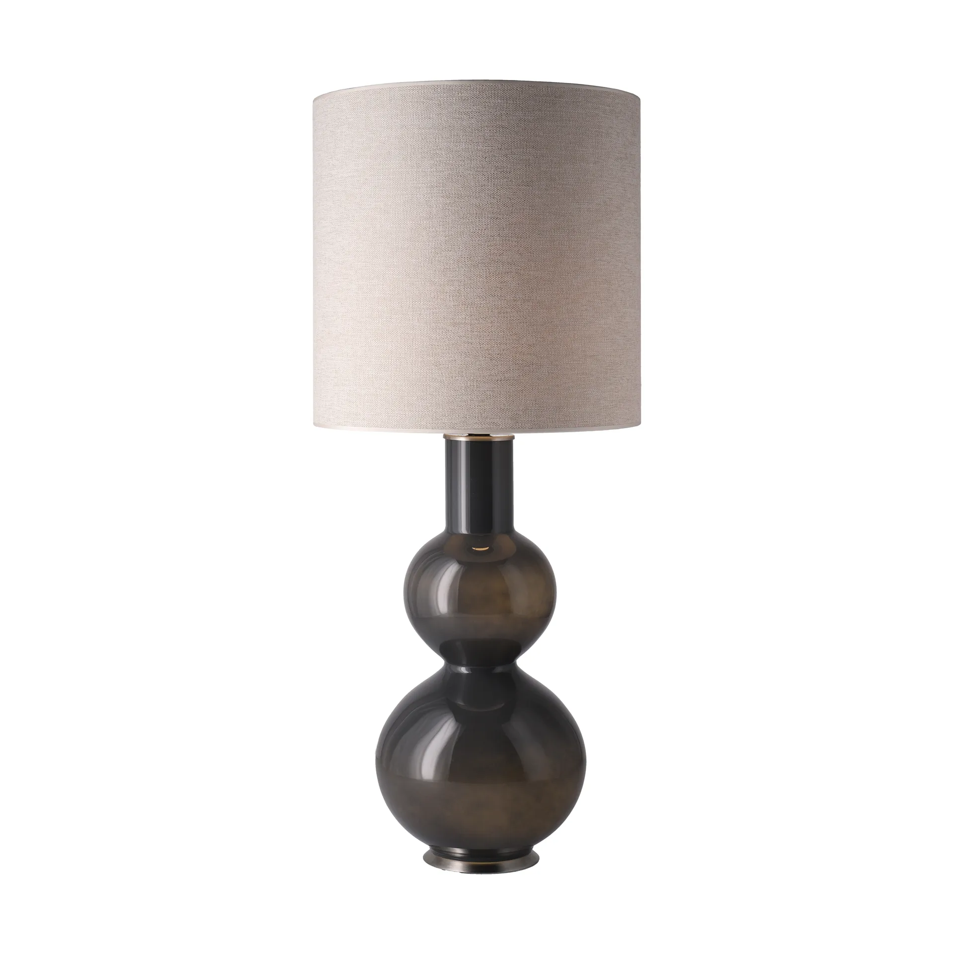 Augusta Tischleuchte grauer Lampenfuß, London Beige M Flavia Lamps