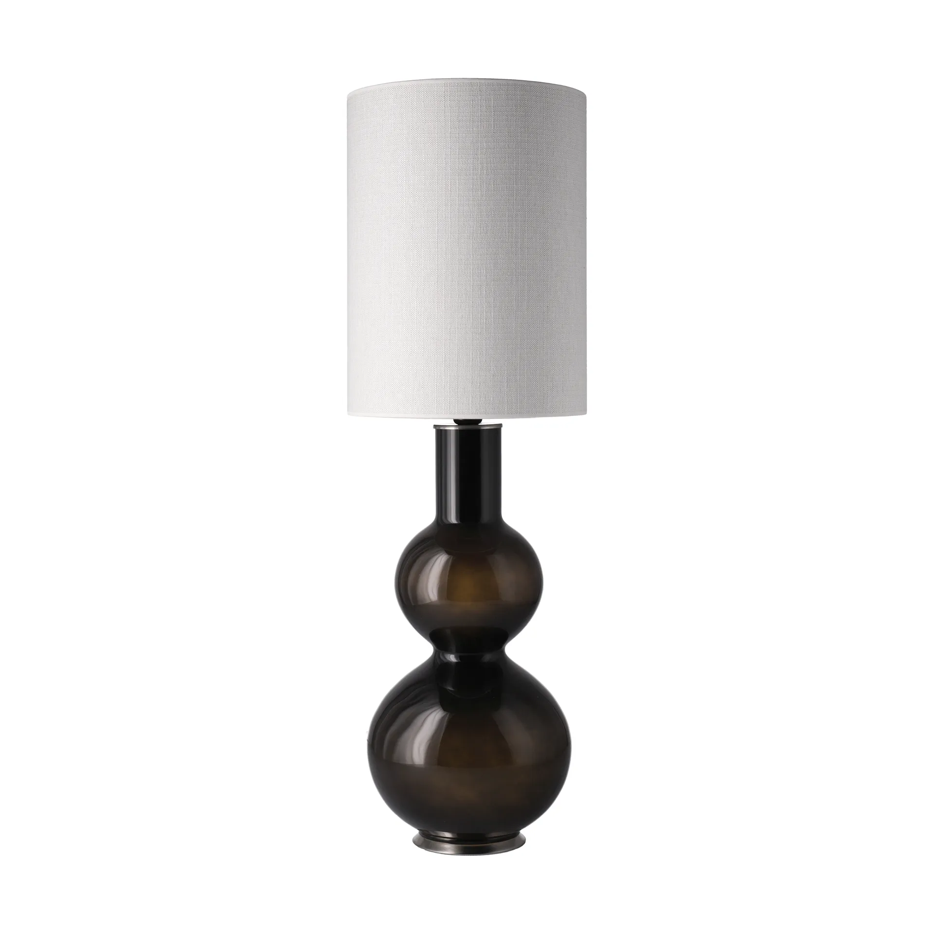 Augusta Tischleuchte schwarzer Lampenfuß, Babel Beige L Flavia Lamps