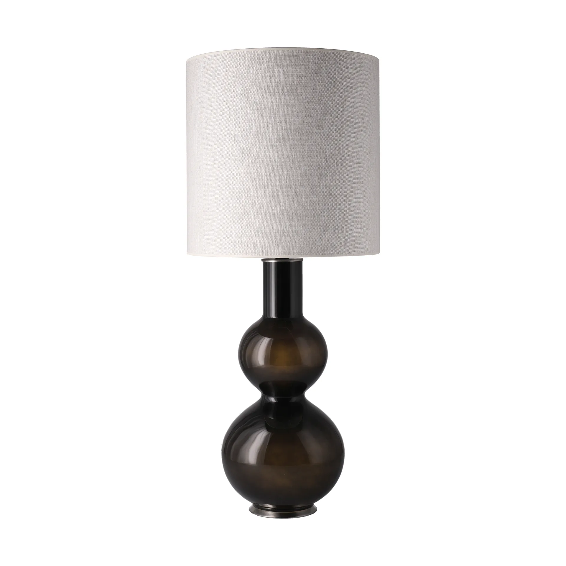 Augusta Tischleuchte schwarzer Lampenfuß, Babel Beige M Flavia Lamps