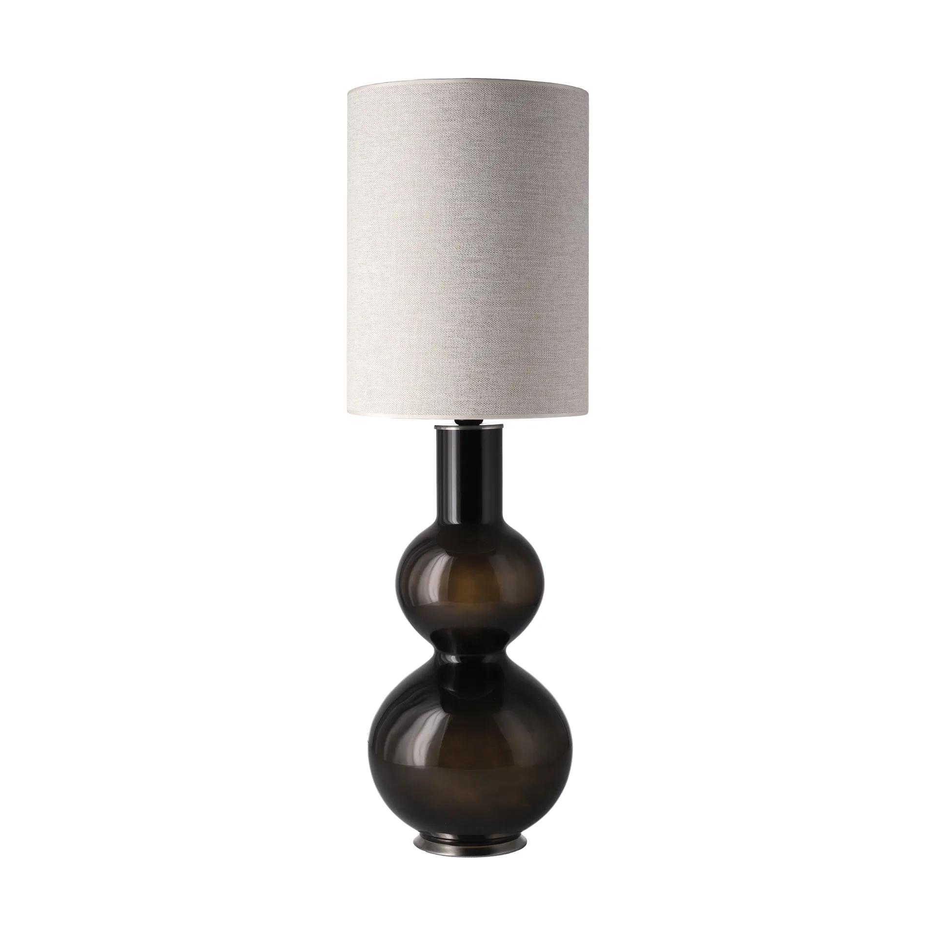 Augusta Tischleuchte schwarzer Lampenfuß, London Beige L Flavia Lamps