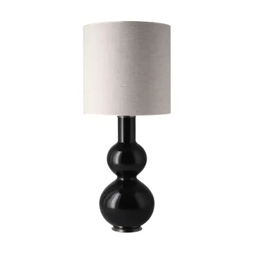 Augusta Tischleuchte schwarzer Lampenfuß - London Beige M - Flavia Lamps