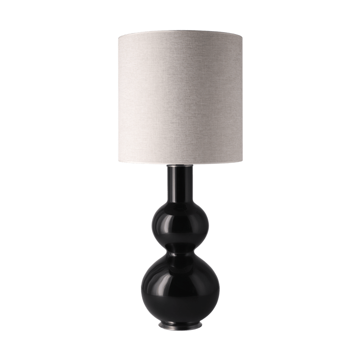 Augusta Tischleuchte schwarzer Lampenfuß - London Beige M - Flavia Lamps