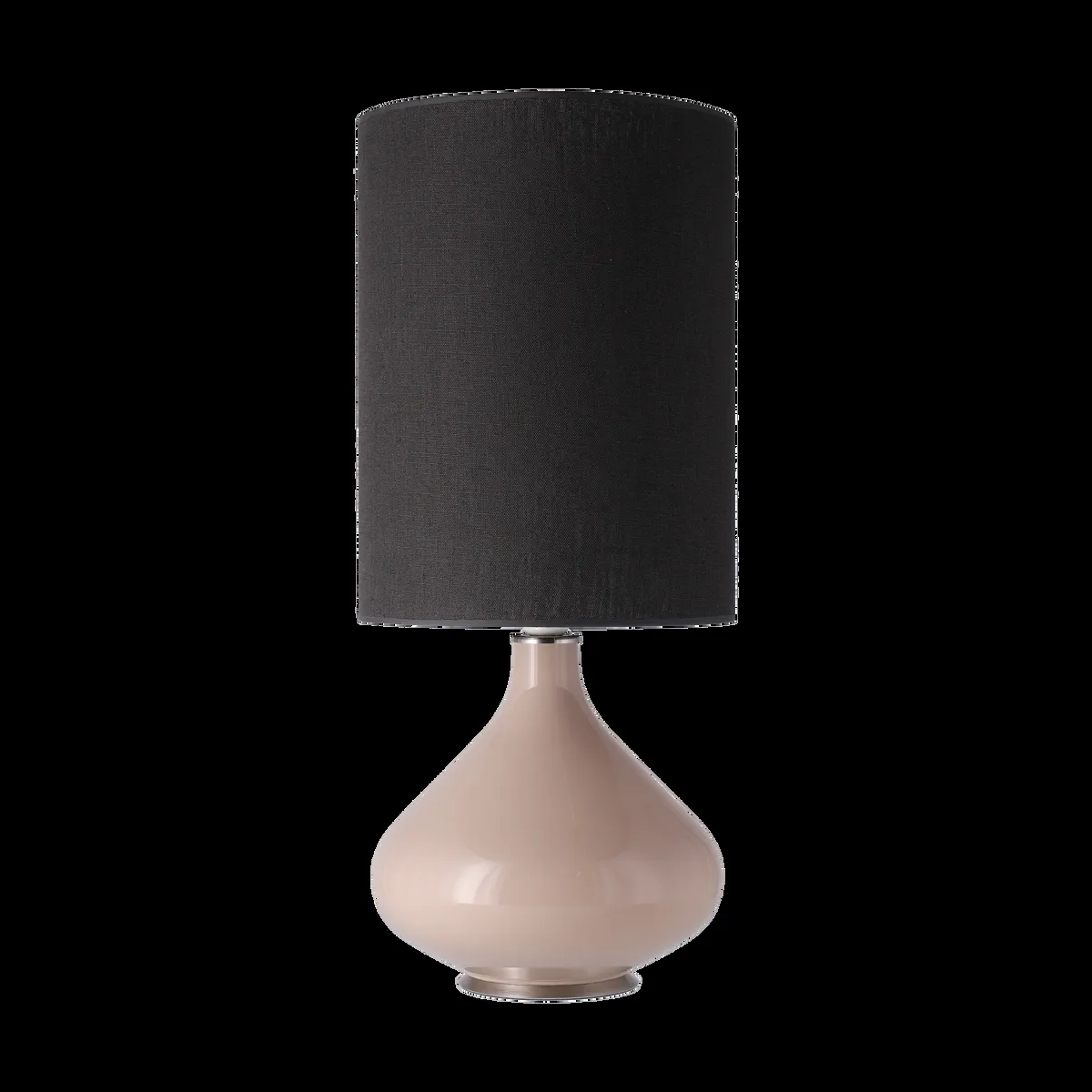 Flavia Lamps Flavia Tischleuchte beiger Lampenfuß Lino Negro L