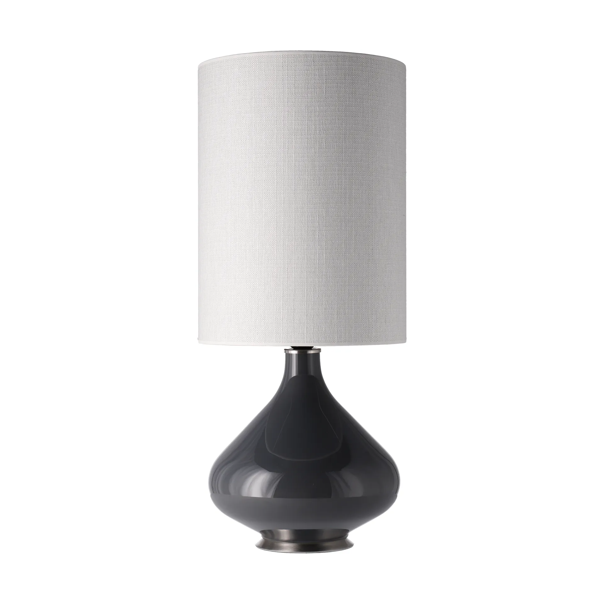 Flavia Tischleuchte grauer Lampenfuß, Babel Beige L Flavia Lamps