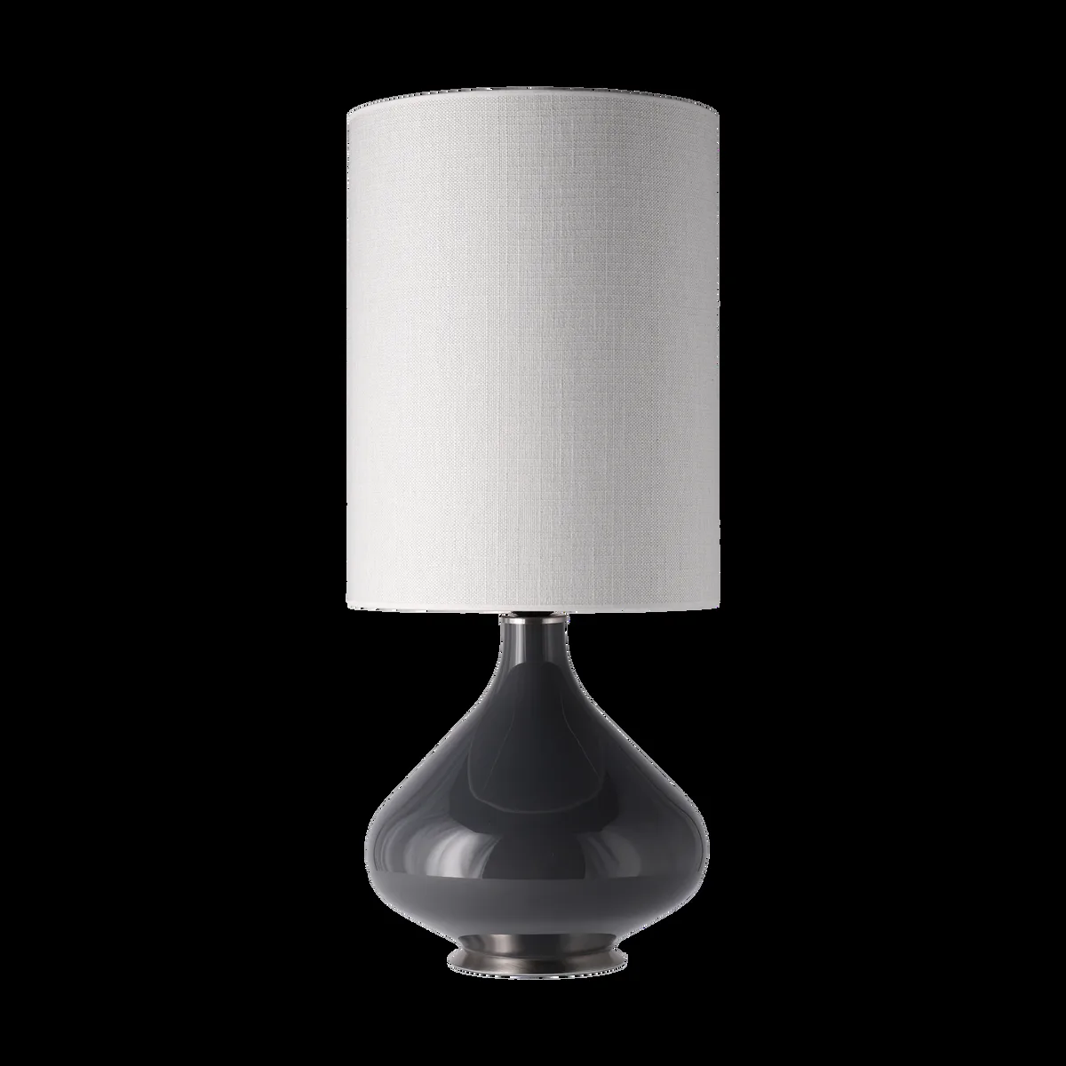 Flavia Lamps Flavia Tischleuchte grauer Lampenfuß Babel Beige L