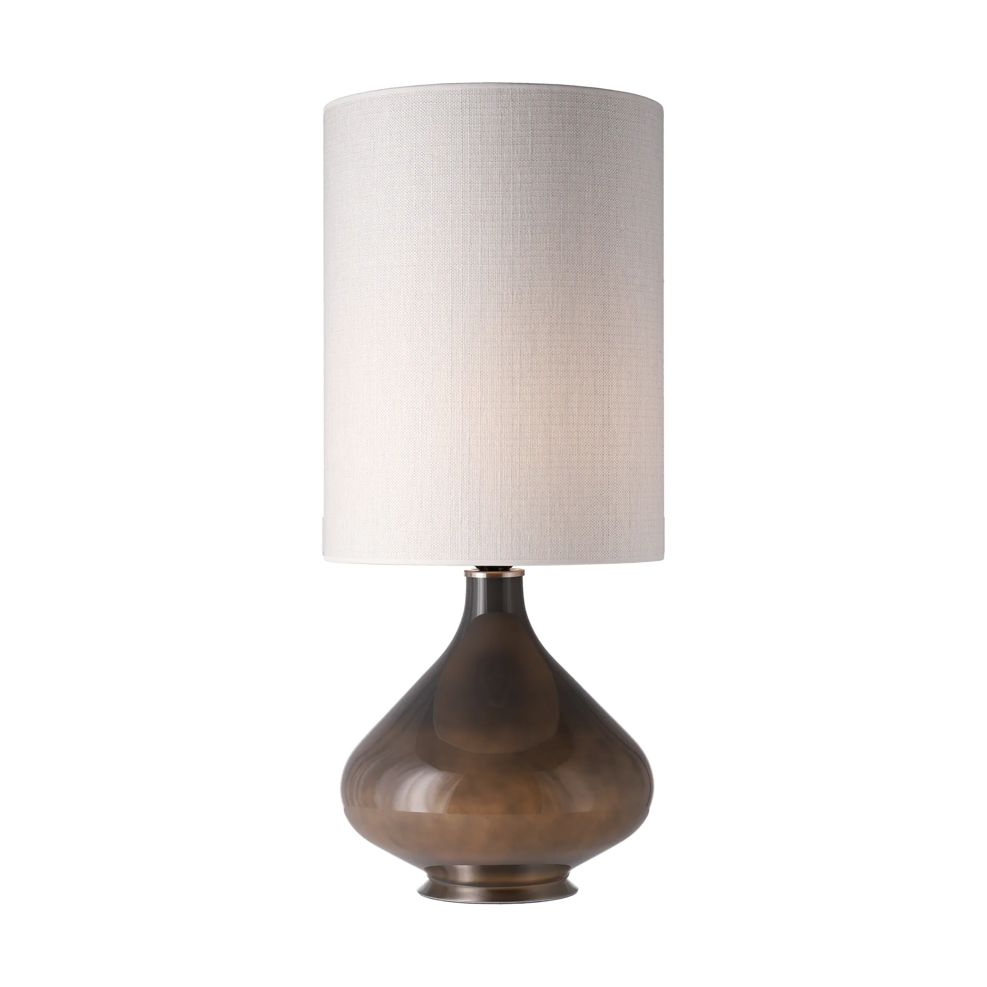 Flavia Tischleuchte grauer Lampenfuß, Babel Beige L Flavia Lamps