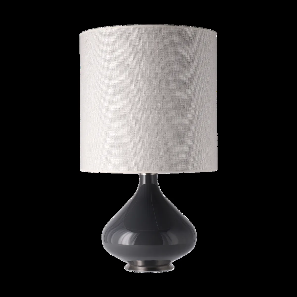 Flavia Lamps Flavia Tischleuchte grauer Lampenfuß Babel Beige M