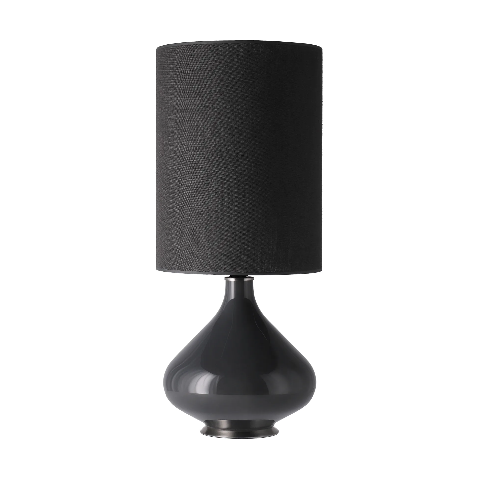Flavia Tischleuchte grauer Lampenfuß, Lino Negro L Flavia Lamps