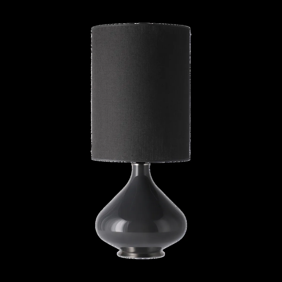 Flavia Lamps Flavia Tischleuchte grauer Lampenfuß Lino Negro L