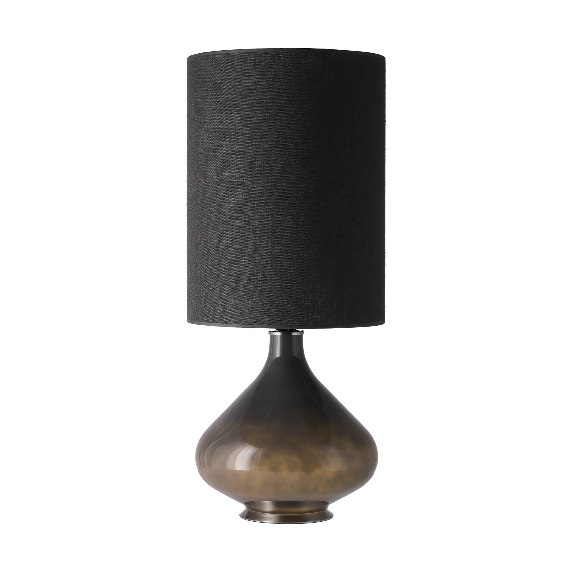 Flavia Tischleuchte grauer Lampenfuß, Lino Negro L Flavia Lamps