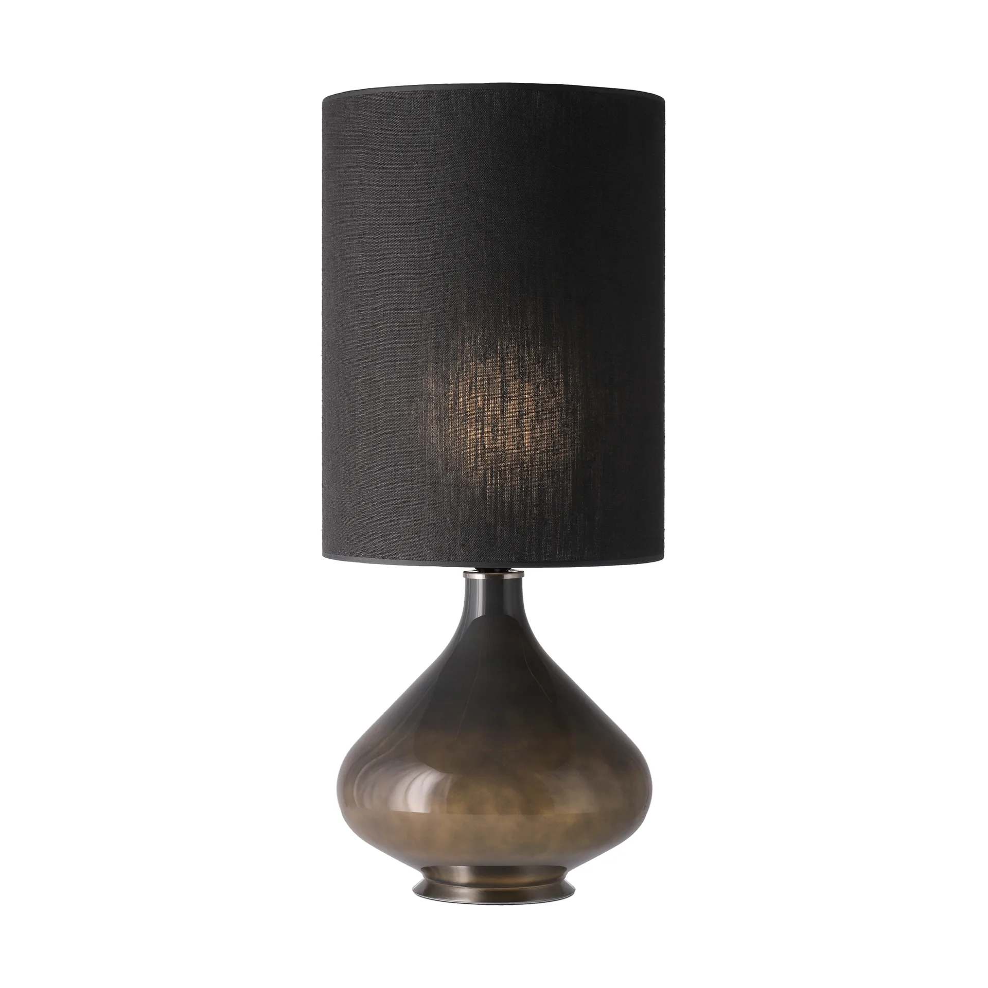 Flavia Tischleuchte grauer Lampenfuß, Lino Negro L Flavia Lamps