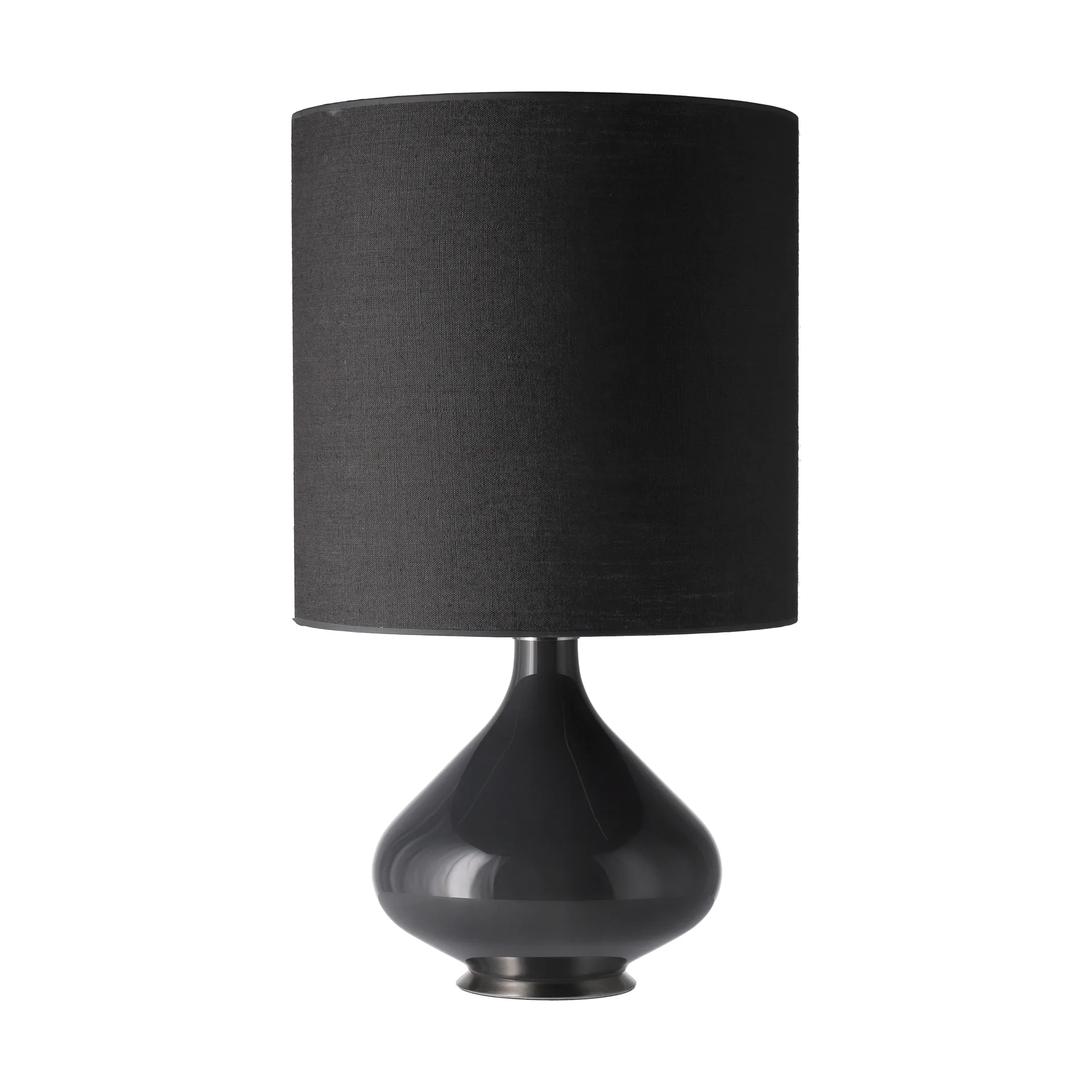 Flavia Tischleuchte grauer Lampenfuß, Lino Negro M Flavia Lamps