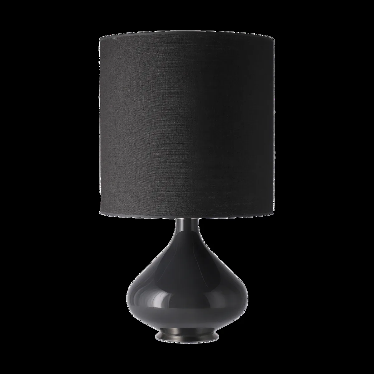 Flavia Lamps Flavia Tischleuchte grauer Lampenfuß Lino Negro M