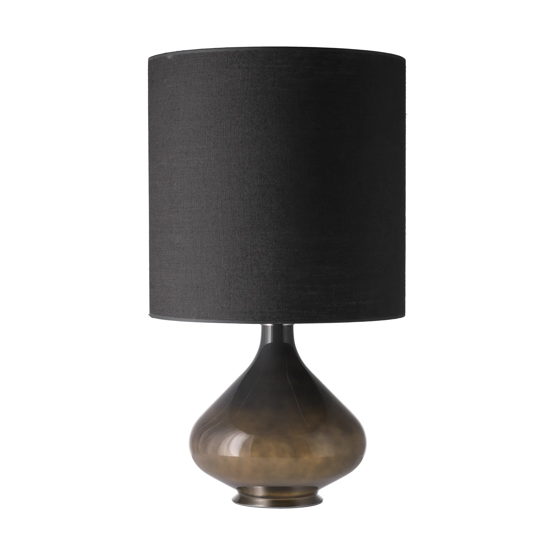 Flavia Tischleuchte grauer Lampenfuß, Lino Negro M Flavia Lamps
