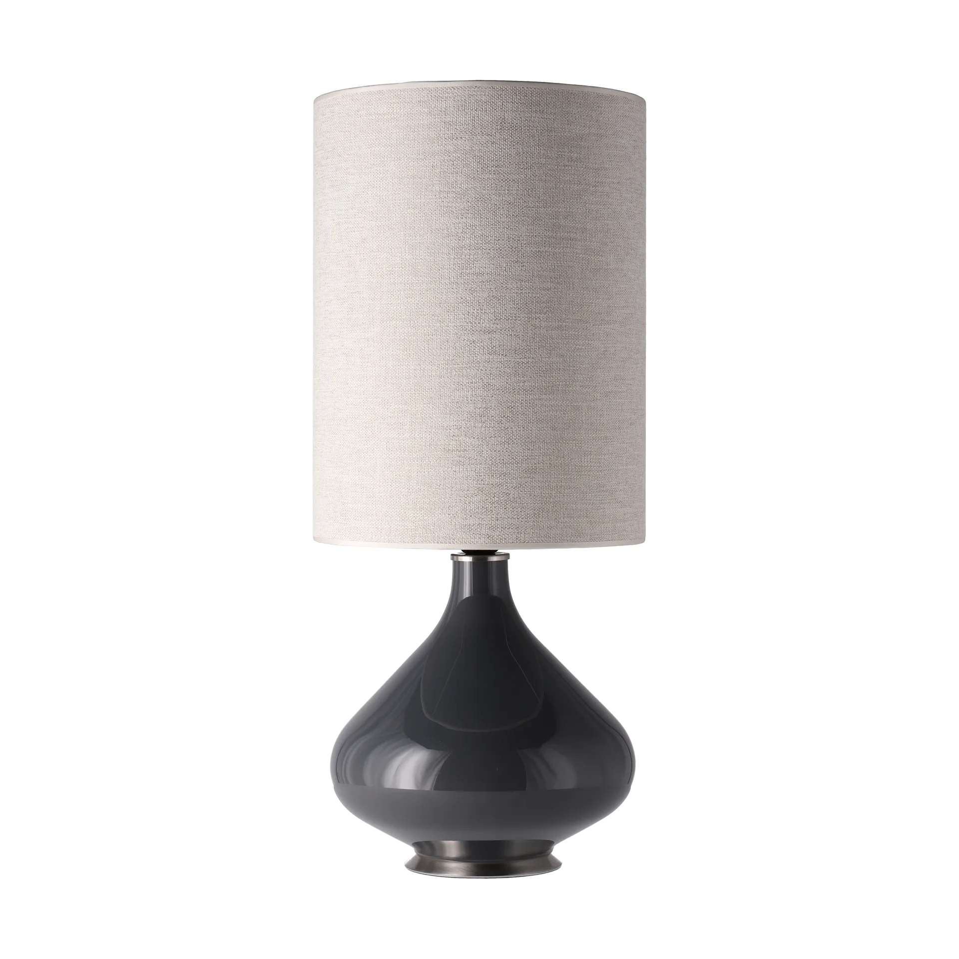 Flavia Tischleuchte grauer Lampenfuß, London Beige L Flavia Lamps